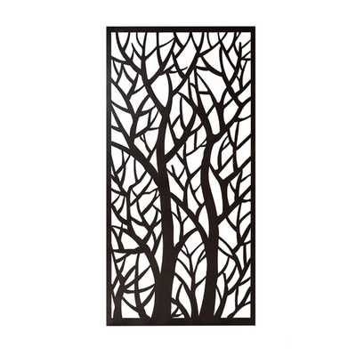 American Style Factory Customize Black Powder Coated 2 Ft X 5.9 Ft Laser Cut Steel Privacy Screen Decorative Corten Steel Partition Screen