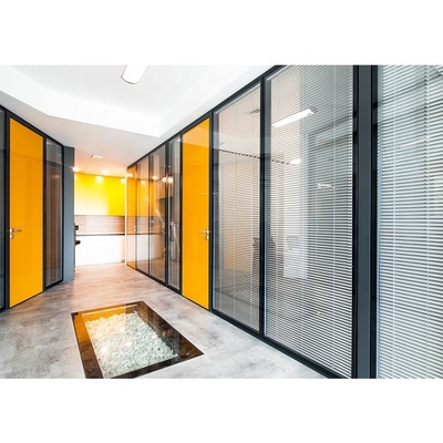 Modern High End Soundproof Aluminum Glass Frame Office Partition Wall With 108mm Thickness