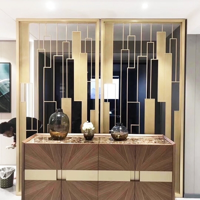 Contemporary Restaurant Mashrabiya Wall Partition Room Divider Stainless Steel Laser Cut Metal Screen