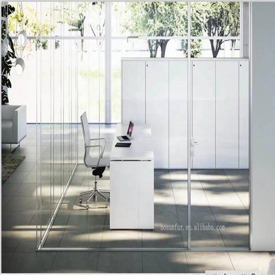 Modern Frameless Clear Transparent Glass Partition Wall Vertical Full View Interior Glass Wall