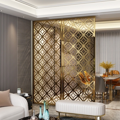 Decorative Europe Restaurant Partition Screen Laser Cut Metal Screen Stainless Steel Hanging Room Divider