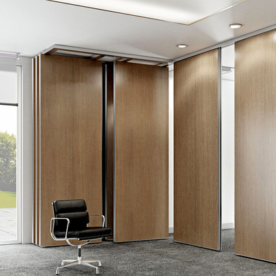 Contemporary Temporary Acoustic Room Dividers Functional Movable Wooden Office Decoration Aluminum Profiles Sliding Folding Partition Wall System