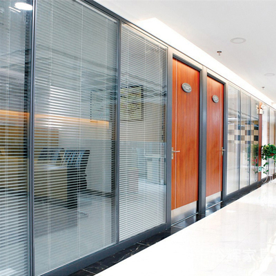 EUROPEAN Modern Interior Glass Walls Portable Office Full Height Aluminum Tempered Soundproof Glass Partition Wall With Blinds