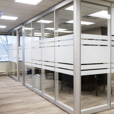 Malaysia modern functional temporary school conference room stainless steel slimframe used frosted glass office room partition wall